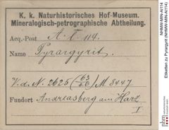 Etiketten zu Pyrargyrit (NHMW-MIN-Al114)